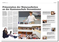 Artikel Anzeiger Michelsamt zu den Präsentationen der Maturaarbeiten 2022