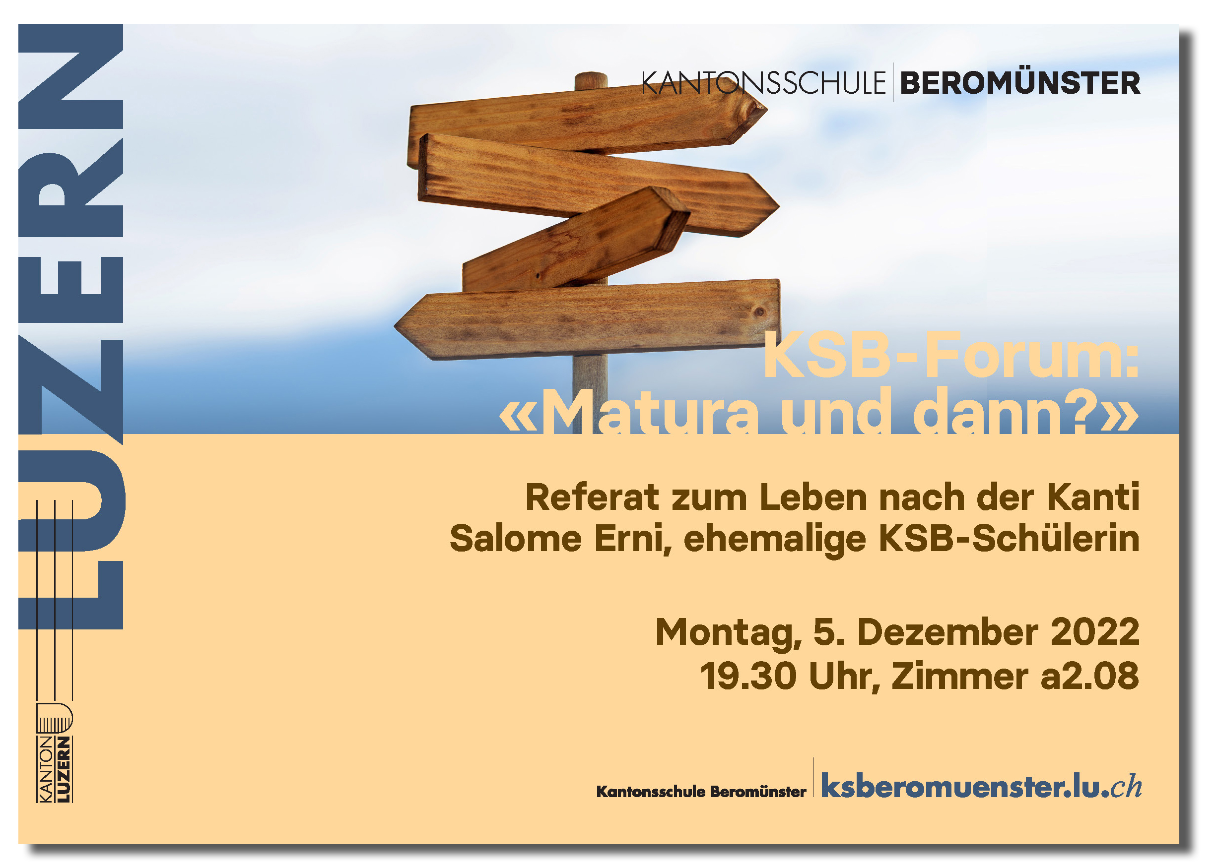 Flyer KSB-Forum «Matura und dann?»
