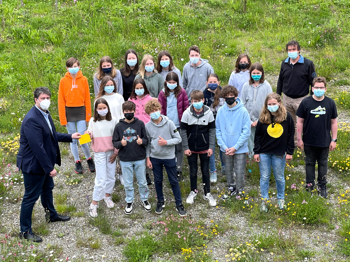 Preisübergabe Experiment Nichtrauchen Klasse 1b Kantonsschule Beromünster 2021